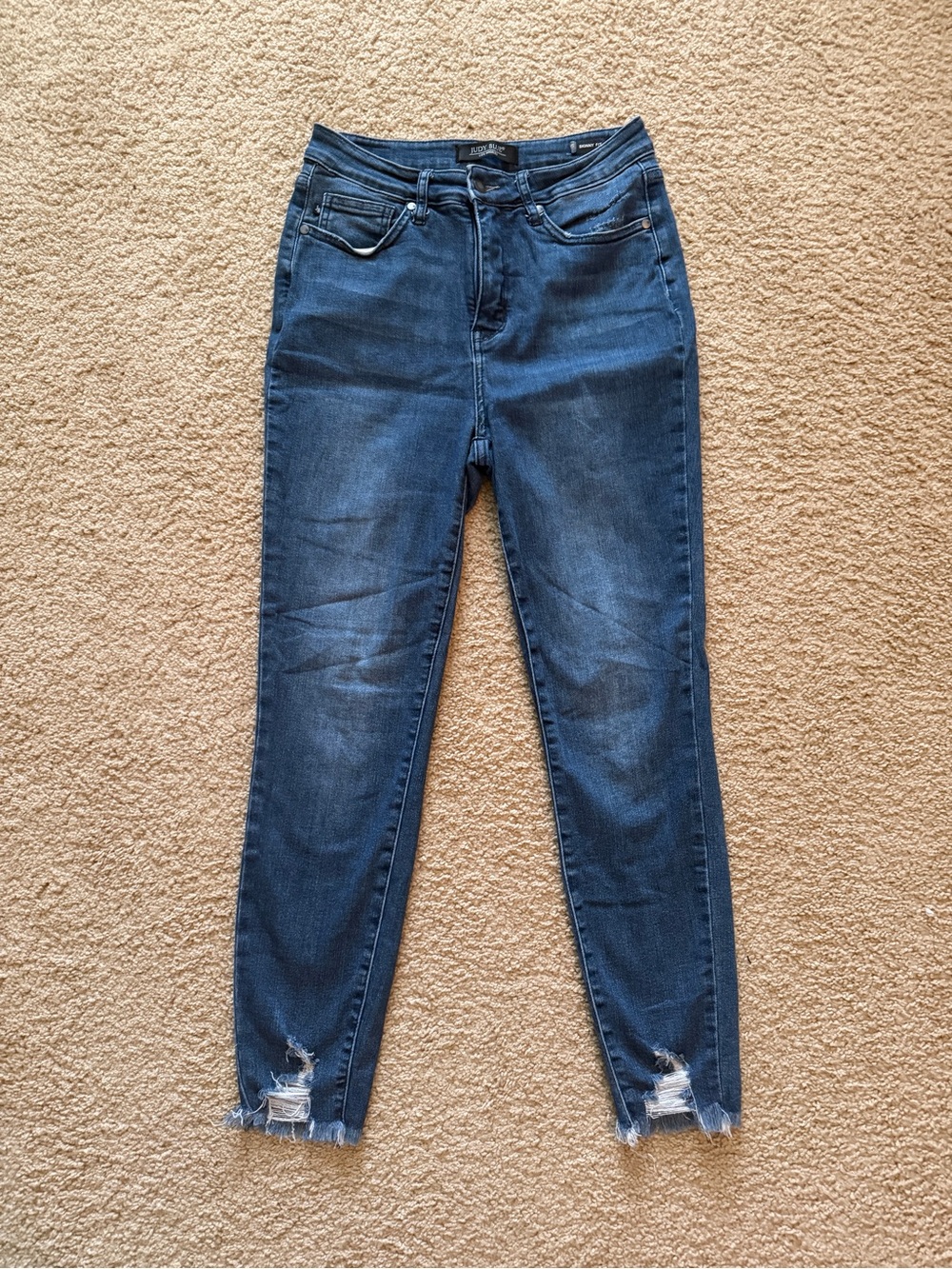 Judy Blue High Waist Skinny Jeans With Shark Bite Hem